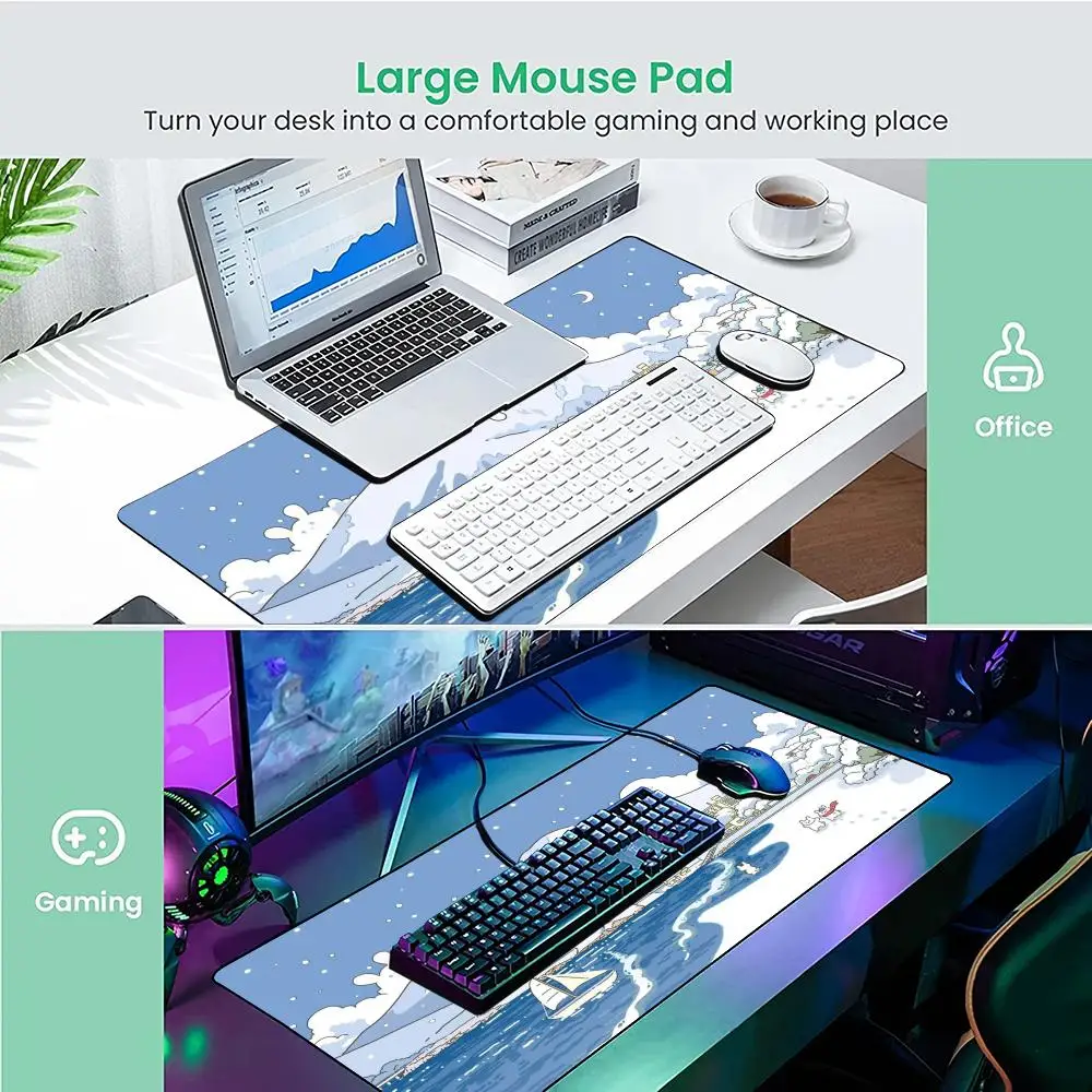 Alas Desktop Kawaii Alas Mouse Anime Alas Meja Alas Gaming Karet Antiselip Aksesori Pc Tahan Lama Alas Mouse Kantor Laptop