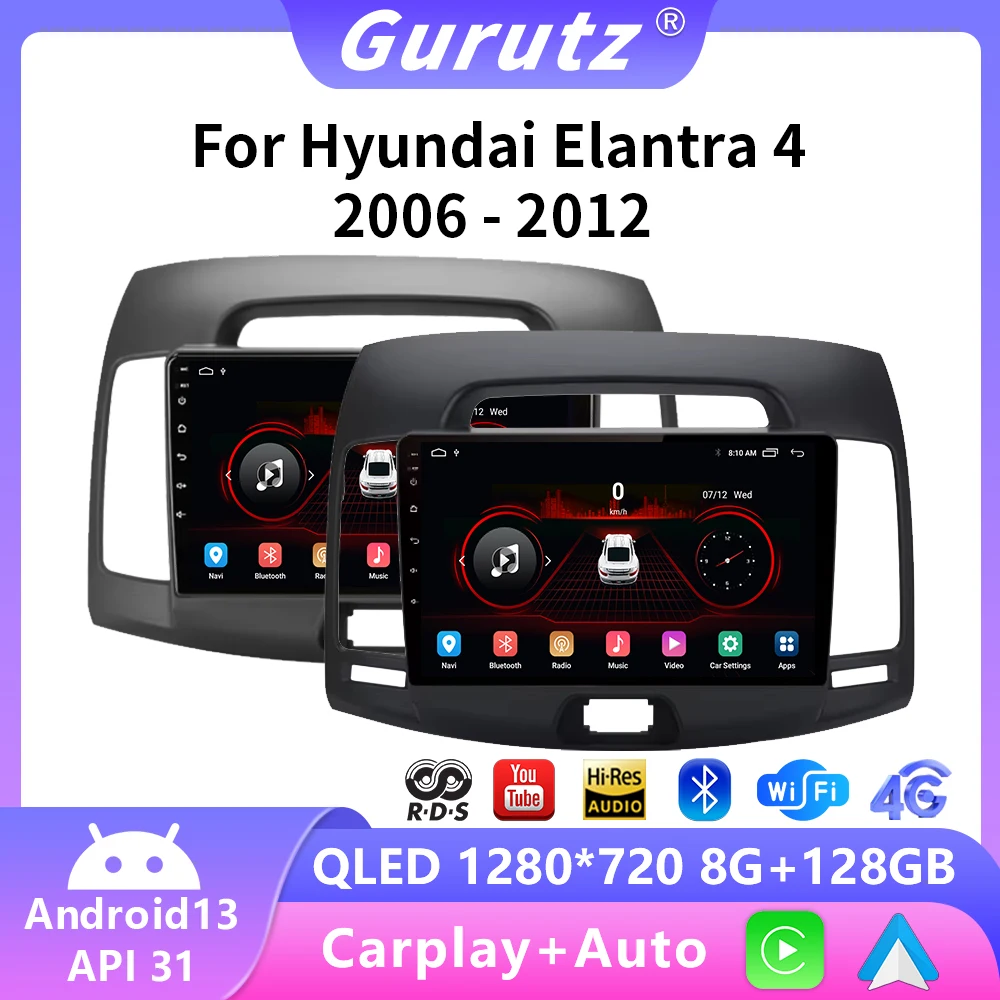 

2 Din Android 13 Car Radio Multimedia Video Player for Hyundai Elantra 4 HD 2006-2012 Navigation GPS Auto Stereo Carplay 4G dvd