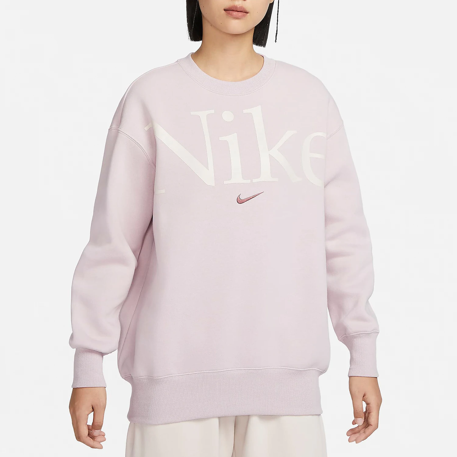 

Nike genuine genuine 2024 New Women's Knit Fleece Round Neck Pullover Sweatshirt FN3655-019