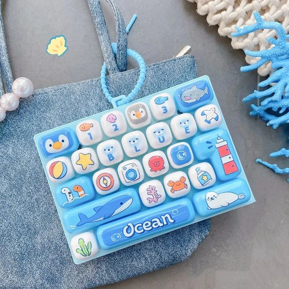 26 Key Decompression Button Creative Style Cute Design Mini Keyboard Pendant Bag Hanging Ornament Small Gift Keyboard Keychain