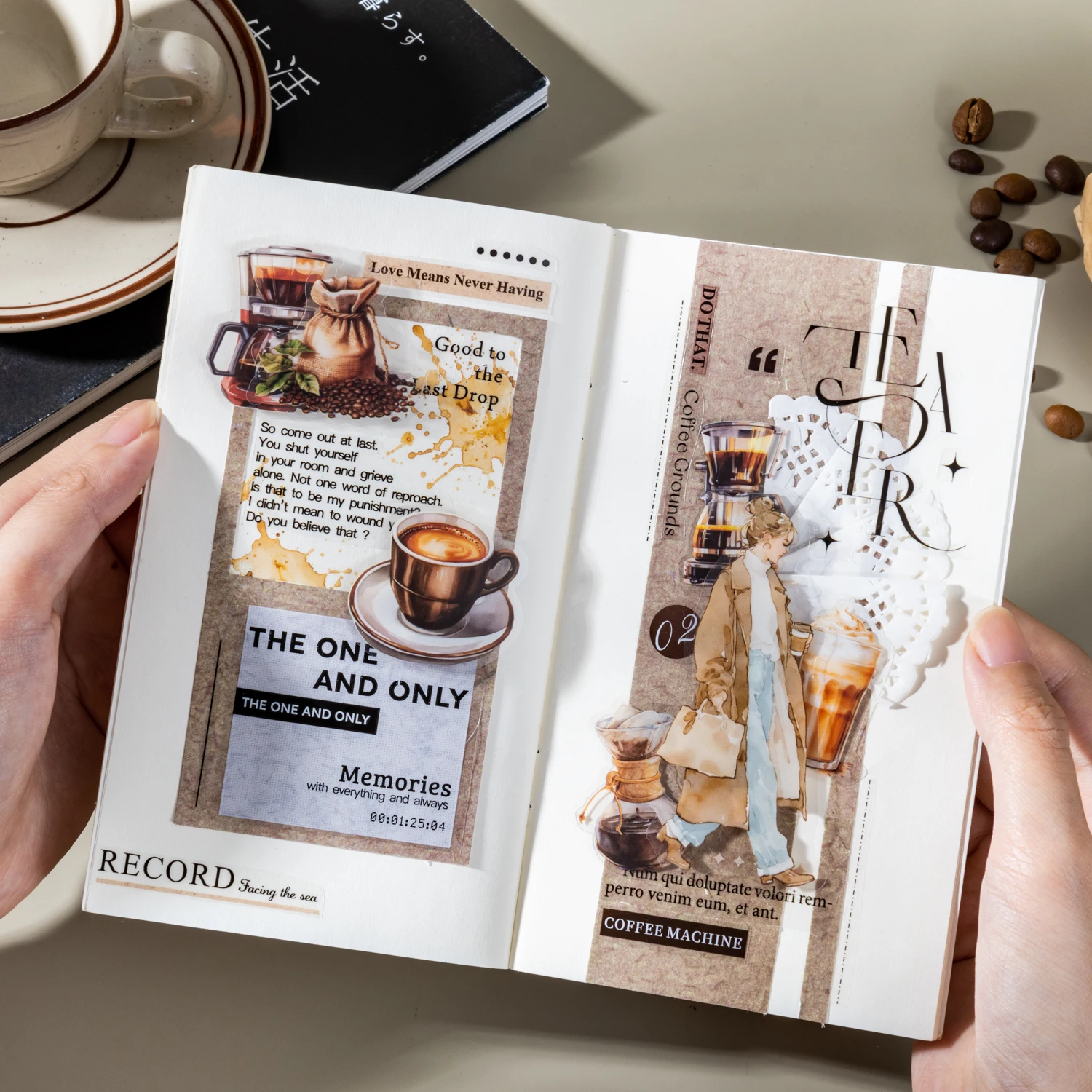 55 مللي متر * 4 متر Mr.coffee سلسلة أسبوعية عتيقة نص إنجليزي منظر طبيعي شريط PET إبداعي لتقوم بها بنفسك مجلة المواد أدوات مكتبية مجمعة #5