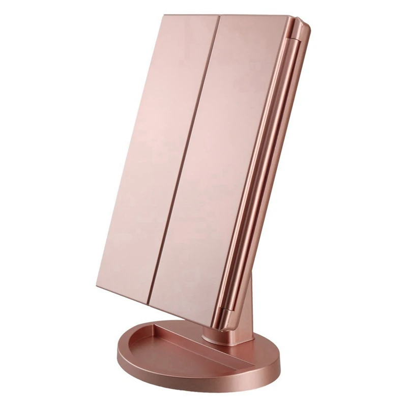 

Makeup Mirror Vanity with Lights, 2X 3X 10X Magnification, Touch Control, Trifold Mirror, Dual Power Supply A Retail
