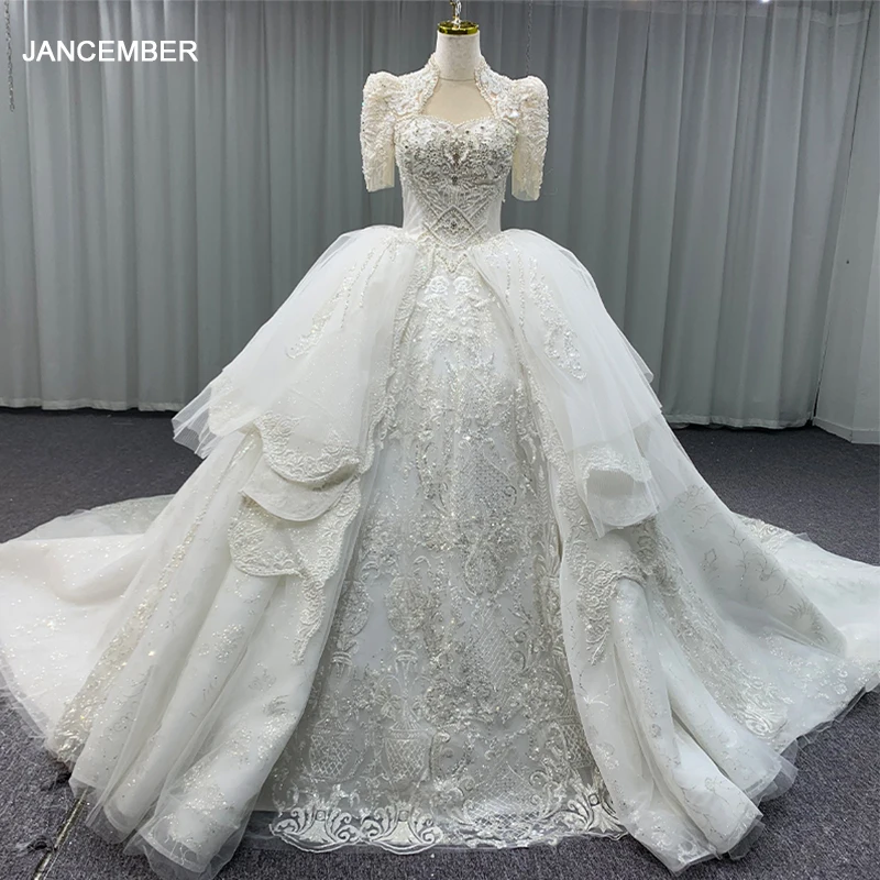 

Jancember Gorgeous Dresses For Women 2024 Ball Gown Beading Button Sweetheart Wedding Dress Lace MN204 Vestidos De Novia