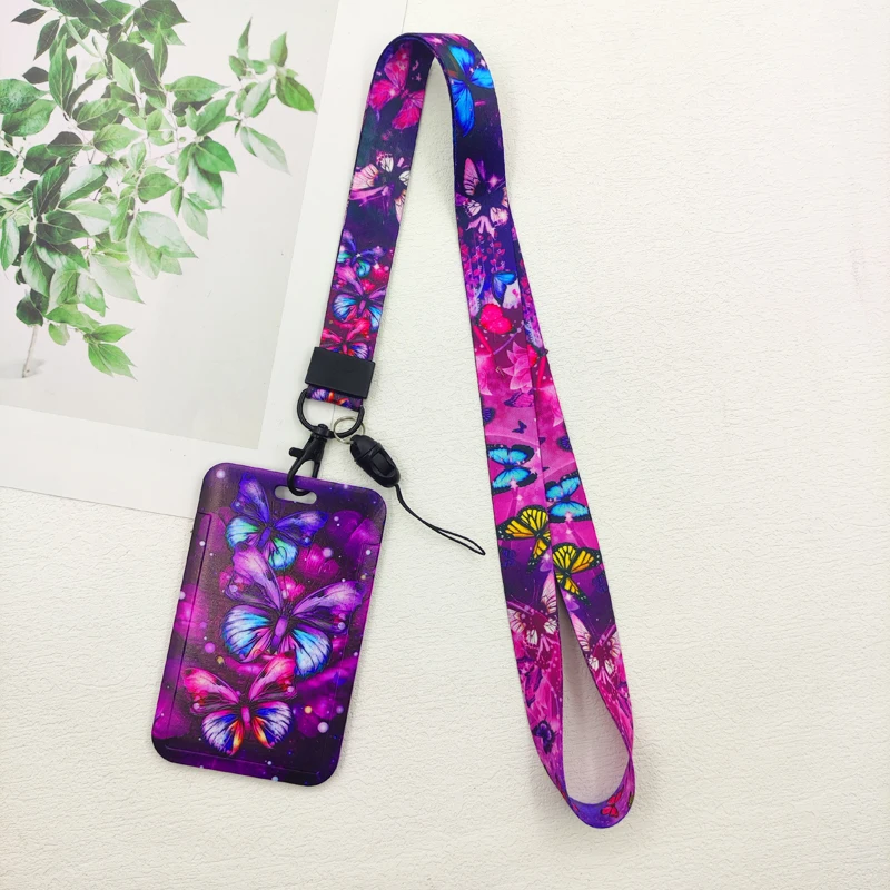 Schmetterling Ausweishalter Lanyards Mädchen Tür Kartenetui Hängendes Seil Frauen Ausweishalter Umhängeband Visitenkarte Geschenk – Detail 13
