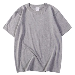 Gray Solid Color Clothing Male T Shirts High Quality New Tshirt Summer Casual Cotton Tops Hip Hop Breathable Tee Clothes