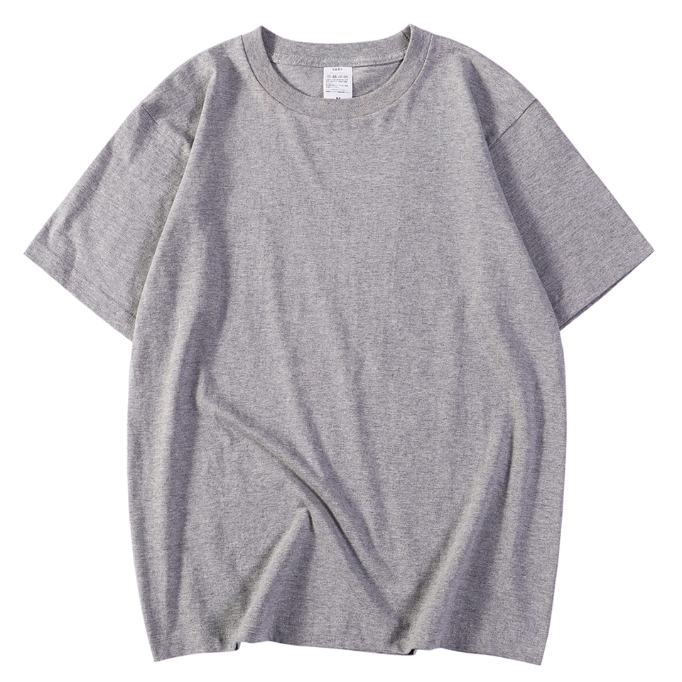  Gray Solid Color Clothing Male T Shirts High Quality New Tshirt Summer Casual Cotton Tops Hip Hop Breathable Tee Clothes 