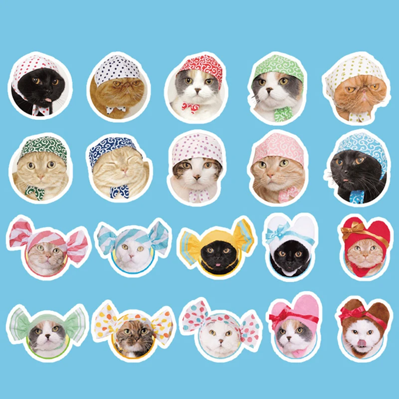 40 Pcs Cute Cat Stickers Kitty Sticker Waterproof Cats Vinyl Decals Funny Kitten Decor For Decorations Scrapbook Journal