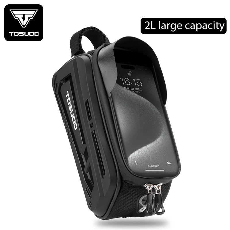 TOSUOD Fahrradtasche, vordere Trägertasche, obere Rohrtasche, wasserdichte Handytasche, Zubehör für Mountainbike- und Rennradfahrgeräte