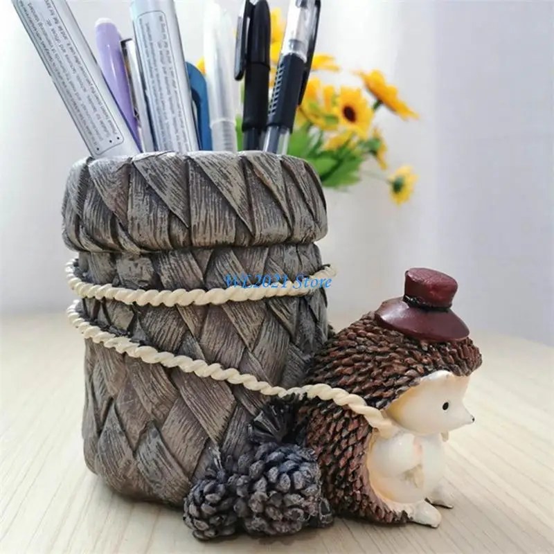 

G5GC Small Hedgehog Бетон Держатель ручки Силиконовая плесень многофункциональные офисные украшения