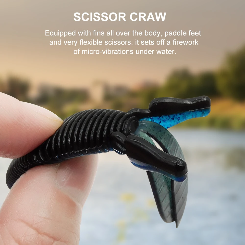ESFISHING Isca Artificial Soft Plastics Baits MD Craw 95mm 6pcs Injiect Salts Crawfish Pesca Fishing Lure Tackle For Bass