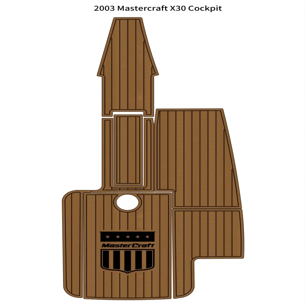 

2003 Mastercraft X30 Cockpit Pad Boat EVA Foam Faux Teak Deck Floor Mat Flooring