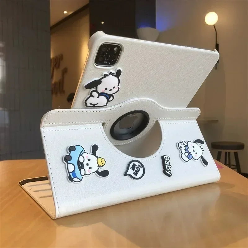 Sanrio Anime Pochacco Ipad funda para Pro 11 pulgadas 10,5 pulgadas Kawaii dibujos animados 2022 10th funda 360 °   Regalo de caja de juguete con carcasa protectora giratoria