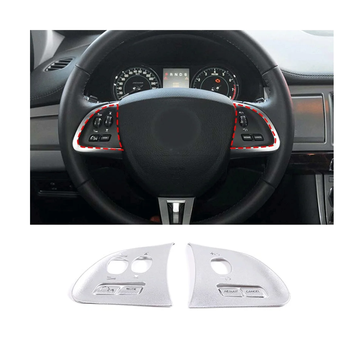 Car Steering Wheel Button Sticker Car Interior Protection Accessories for Jaguar XF 2012-2015