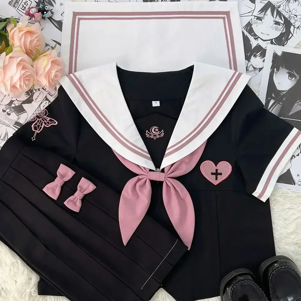 JK-traje de uniforme coreano para mujer, Falda plisada de Estudiante japonés, trajes escolares de estilo universitario, traje de marinero, uniforme de cosplay japonés