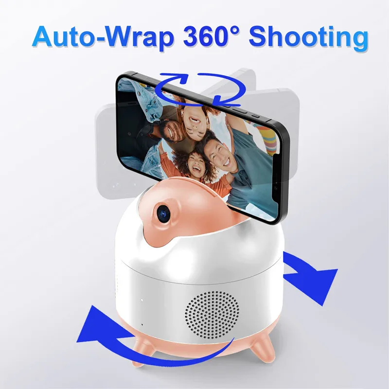 Bluetooth AI Auto Face Tracking Gimbal rotazione di 360 ° Smart Follow-Up video Vlog Live Gimbal stabilizzatore con funzione di altoparlante