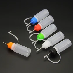 Botellas de plástico con punta de aguja, aplicador de pegamento PE, herramienta de artesanía transparente para Quilling de papel, herramientas de bricolaje, 10ml