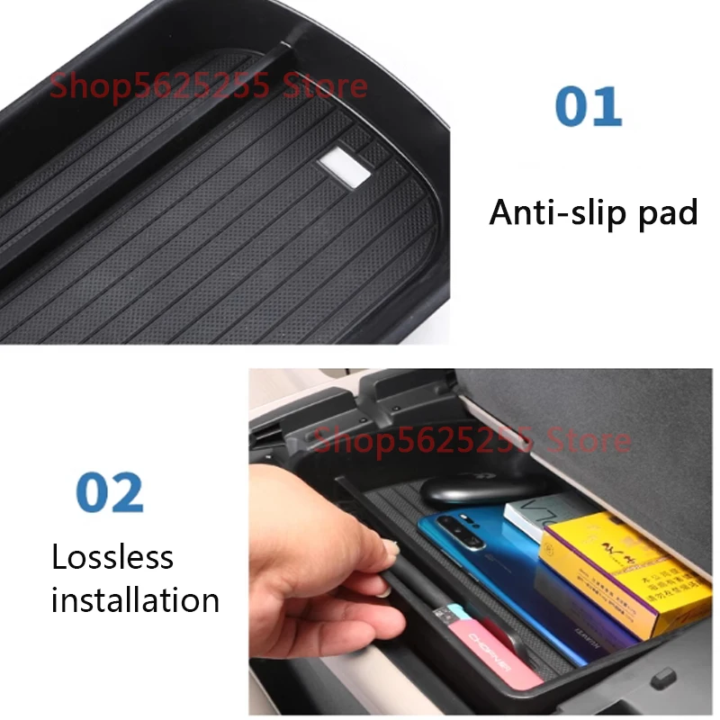 For NIO ES8 2023 2024 Car central control Armrest box storage box ABS Car Interior Decoration Modification Protective Supplies