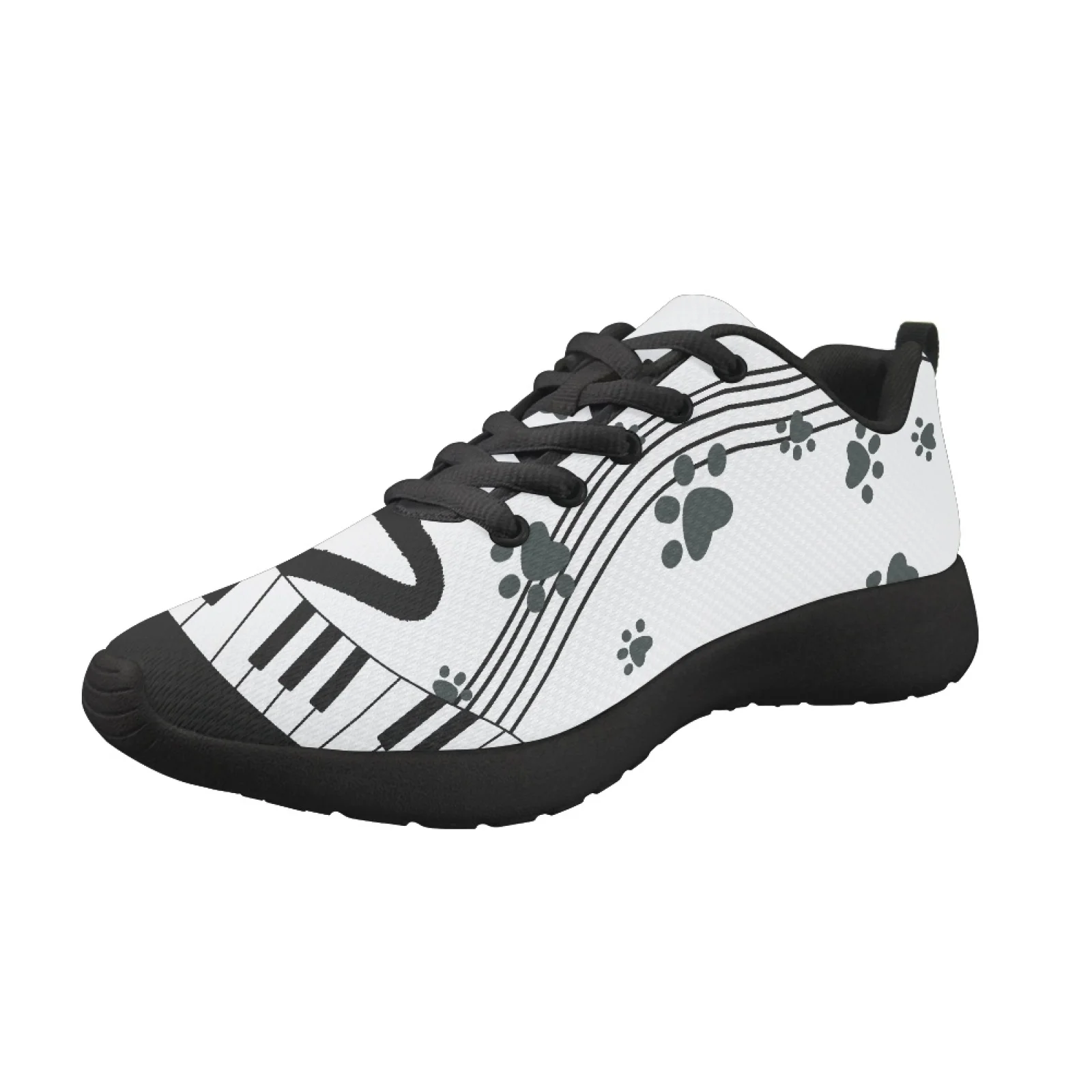 Music Paw Print Summer Mesh Ladies Sneakers Sport Jogging Running Shoes For Woman Lace Up Flats Men Casual Shoes Tennis Shoes