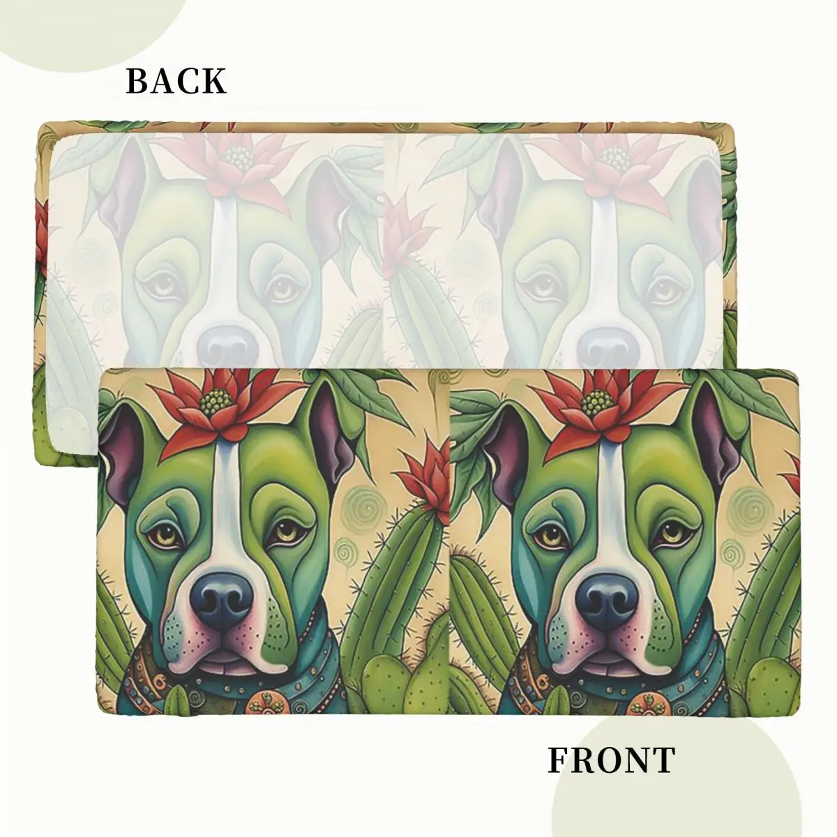 Pit Bull Prickly Portraits Custom Rectangular Tablecloth Waterproof Table Cover for Festival Party Decorations Table Cloth