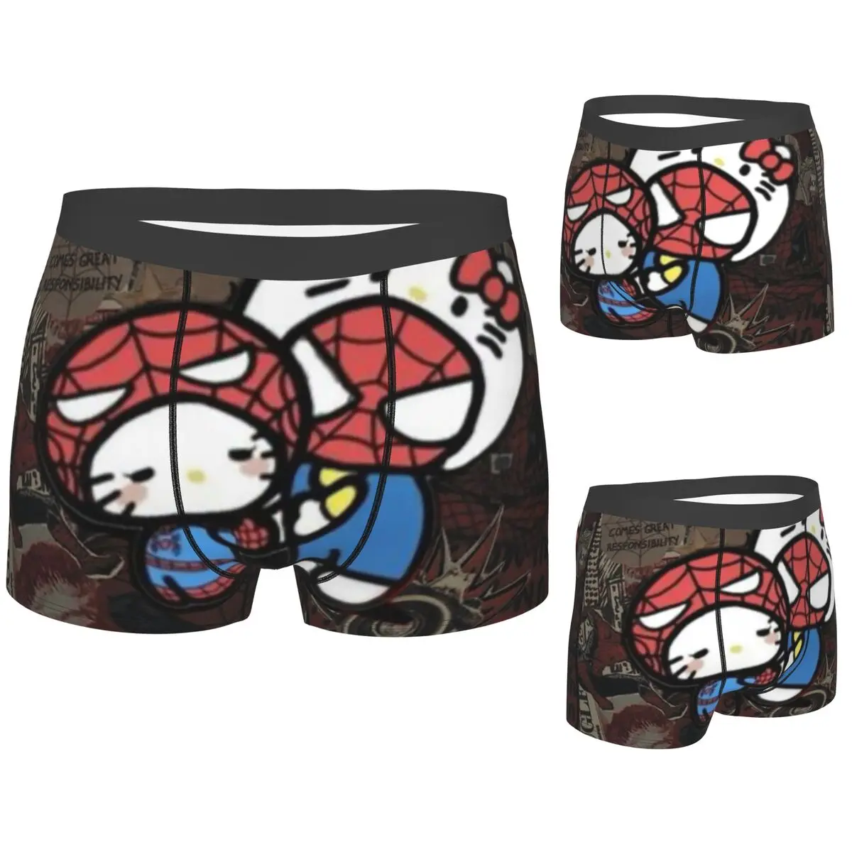 

Boxer Underpants Shorts Hello Kitty Spiderman Panties Men Ventilate Underwear for Homme Man Boyfriend Gifts