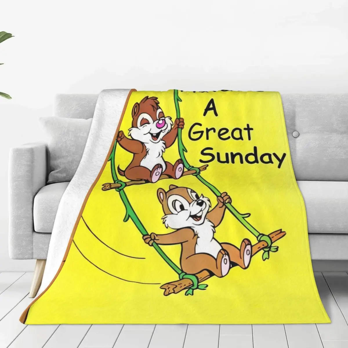 Cartoon Chip 'n' Dale Blanket Quality Soft Throw Blanket Winter Picnic Couch Chair Graphic Bedspread