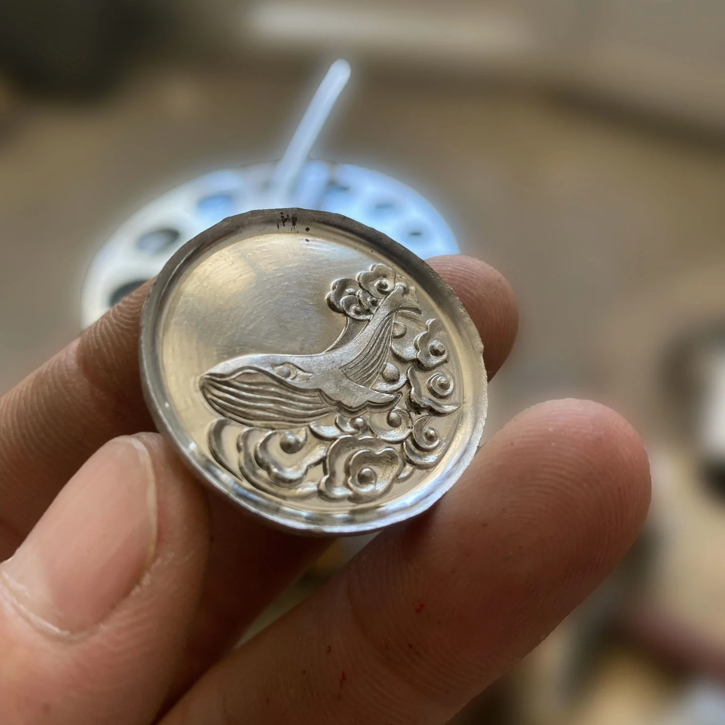 3D Whale Wave Design Metal Embossing Stamp Jewelry Punching Tool Gold Silver Craft Stamping Punching Steel Stamper