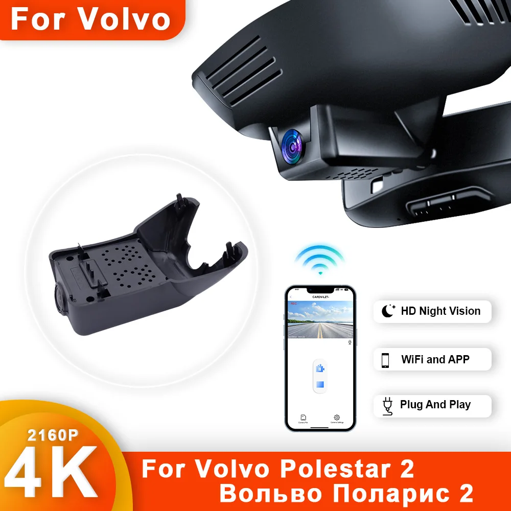 

Customized 4K HD 2160P Plug and play Dash Cam For Volvopolar Star 2 2021 2022 2023 Front and Rear WIFI Car Dvr Dashcam