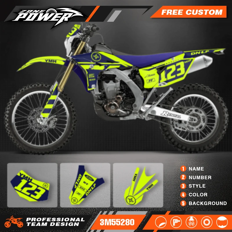 Powerzone Motorcycle Graphic Decals For Yamaha WR450F WRF 450 WR 450F 2012 2013 2014 2015 Sticker Kits Customize