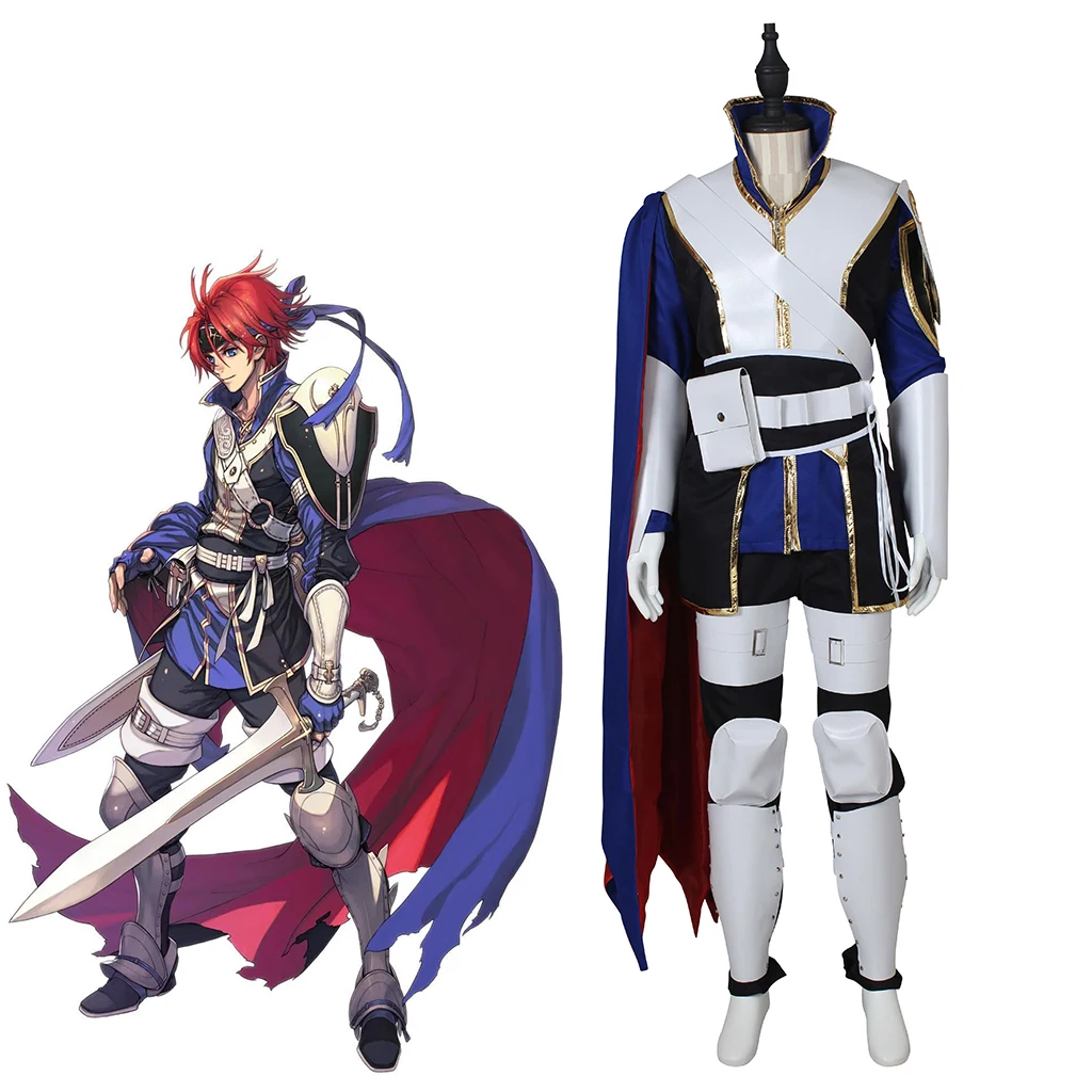 Game Fire Emblem Cosplay Roy Mercenary Costume For Men Combat Uniform Suit with Cape Halloween Carnival Party Warrior Disguise