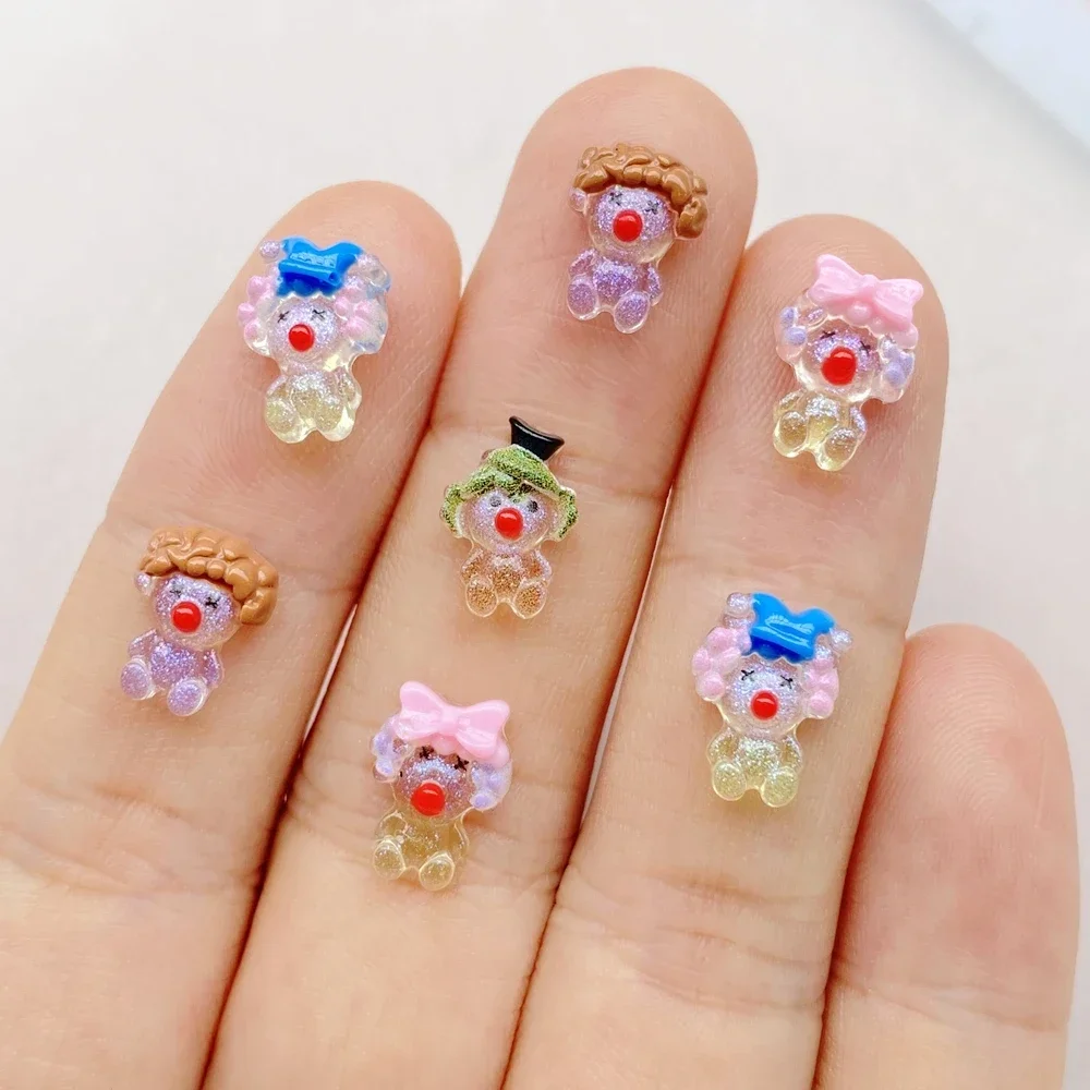 50 stücke gemischte Harz Mini Cartoon Zirkus Clown Flatback Strass Figuren Nail Art DIY Party Scrap book Zubehör Handwerk