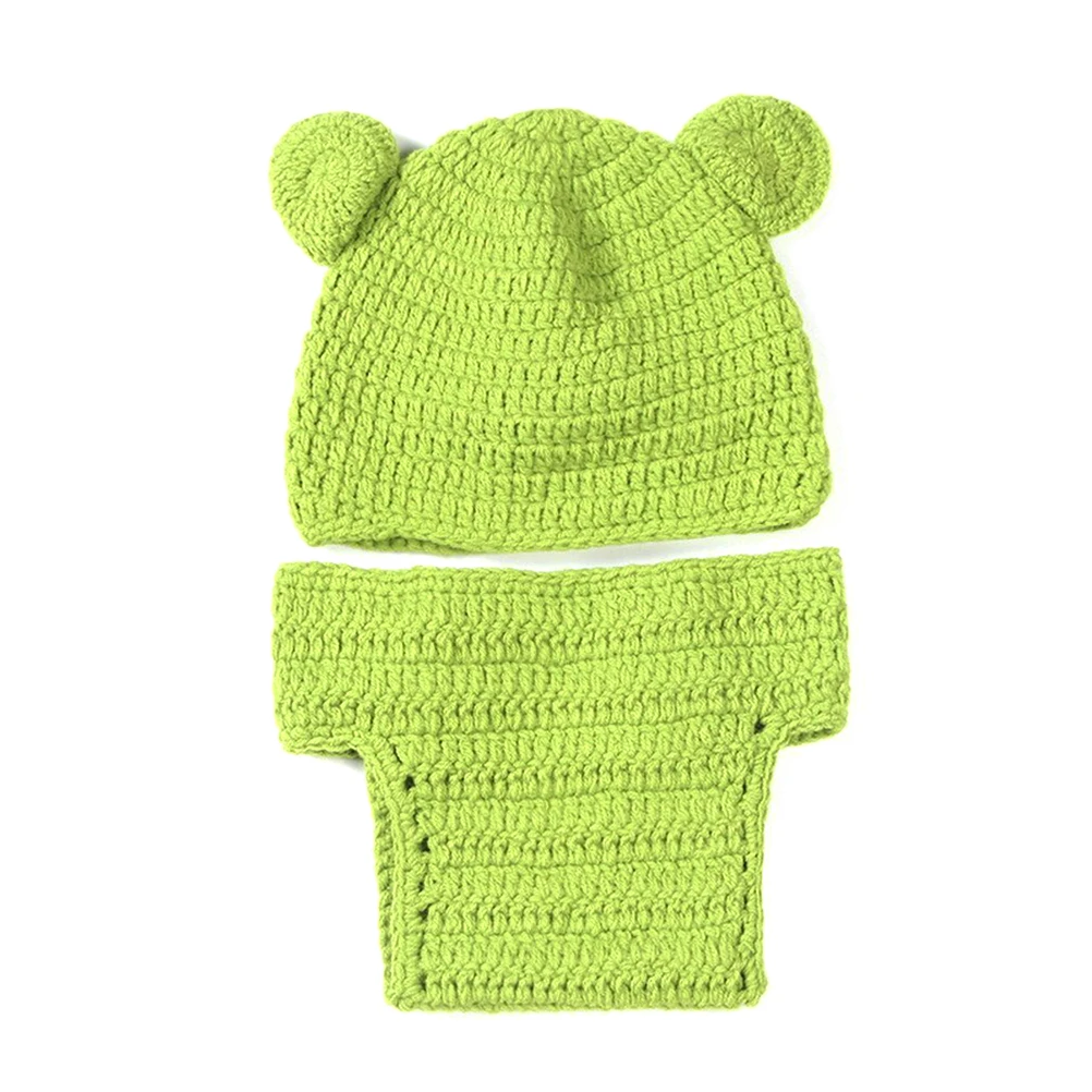 

Photography Hat Infant Short New Born Photoshoot Props Boy Bonnet Crochet Newborn Suit