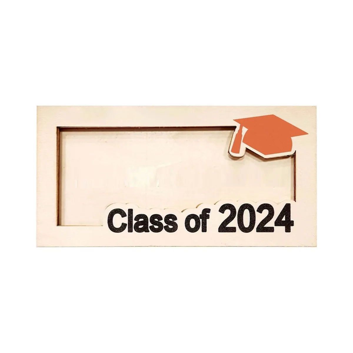 2024 Gepersonaliseerde Graduatie Geld Gift Houder Aangepaste Houten Graduatie Contant Houder Kaartdoos, Klasse Van 2024 Donkerbruin