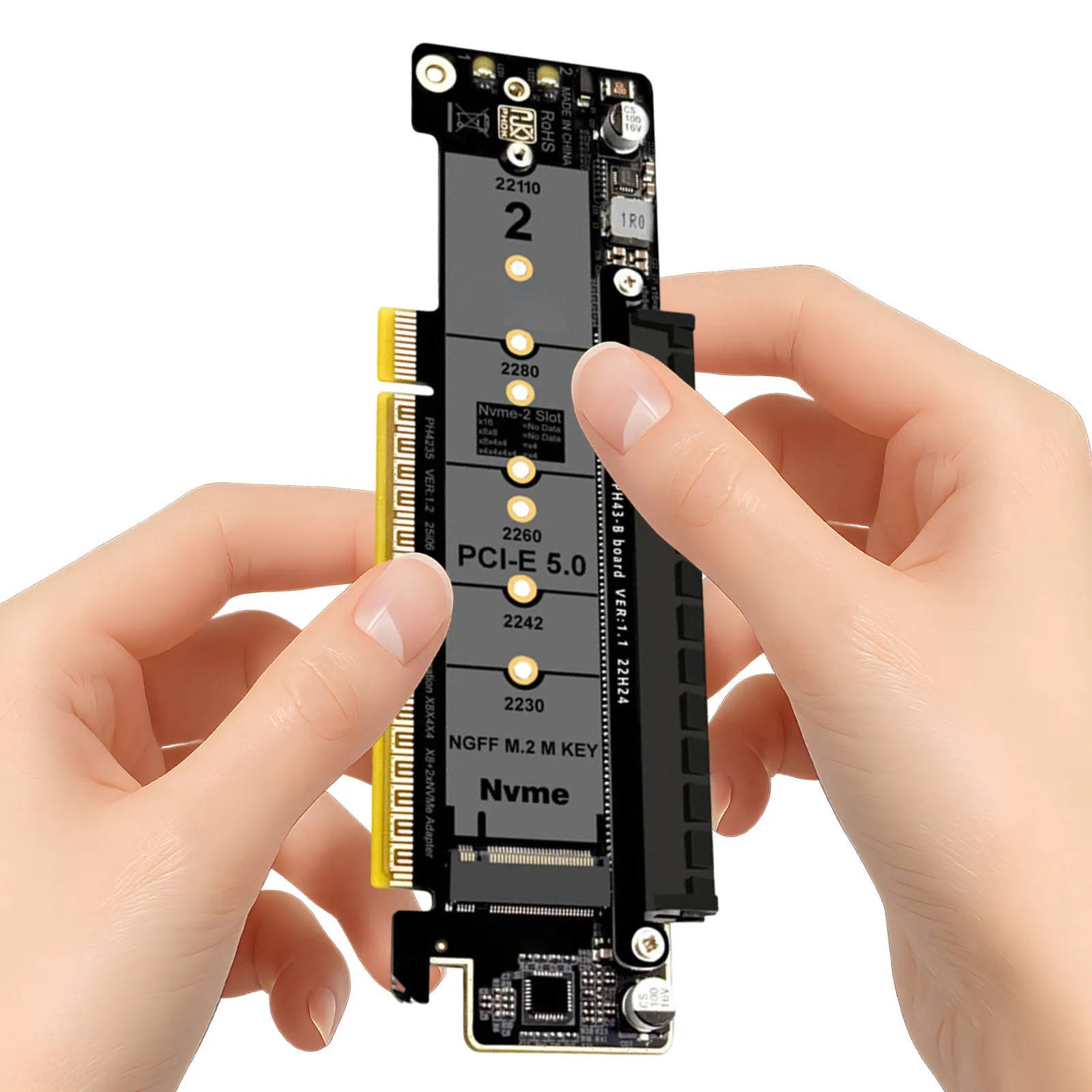 pcie50-拡張ライザーカード-m2-nvme-ポート拡張カードアダプター-コンピューターまたはラップトップ用