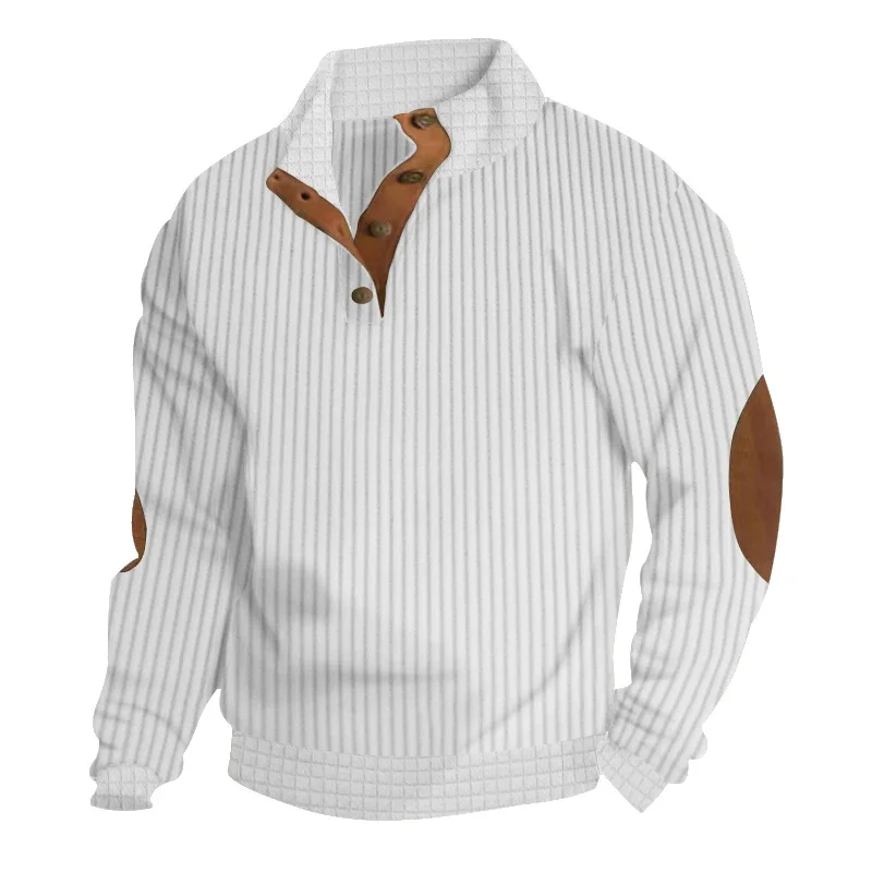 

LIBIELIY 2024 New Spring Autumn Men's Sweatshirts Stand Collar Pullover Hoodies Fashion Patchwork Striped Loose Streetwear Sweat