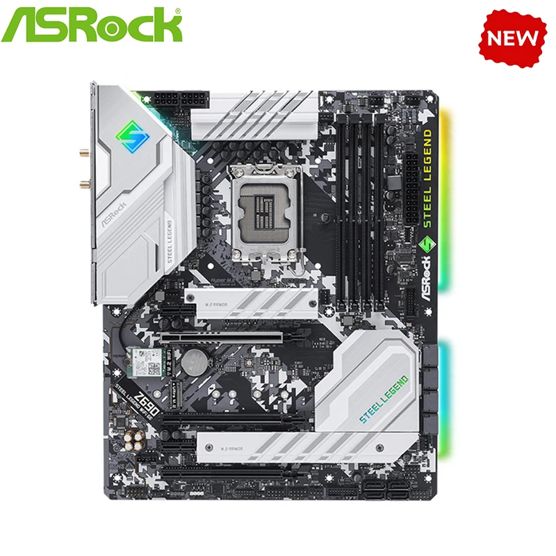 12th Gen Z690 Motherboard NEW For ASRock Z690 Steel Legend WiFi 6E Motherboard Socket LGA1700 DDR4 Desktop Mainboard