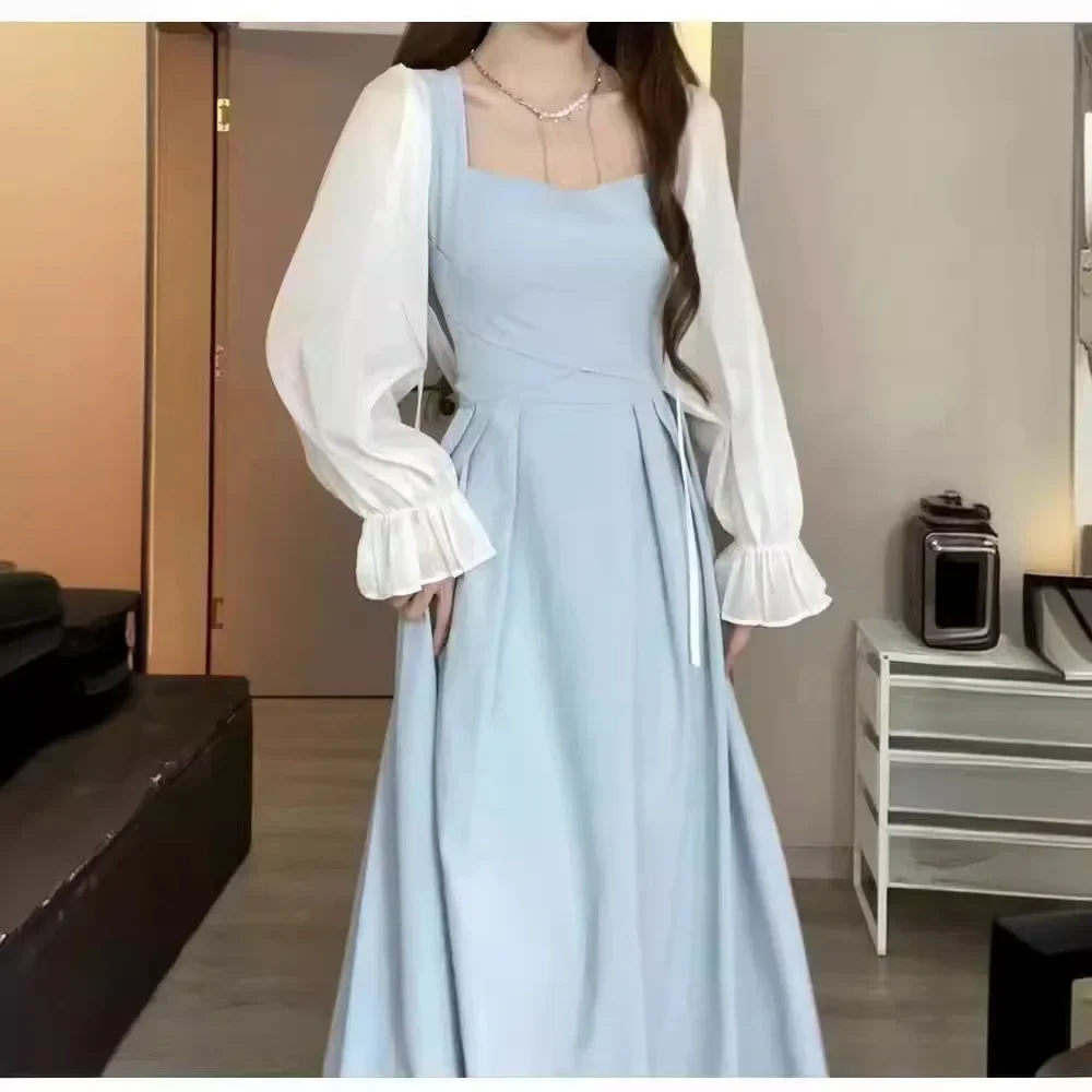 

Retro Waist Cinching Slim Fitting Temperament Camisole Long Dress with Gentle Style Slimming Dress for Summer