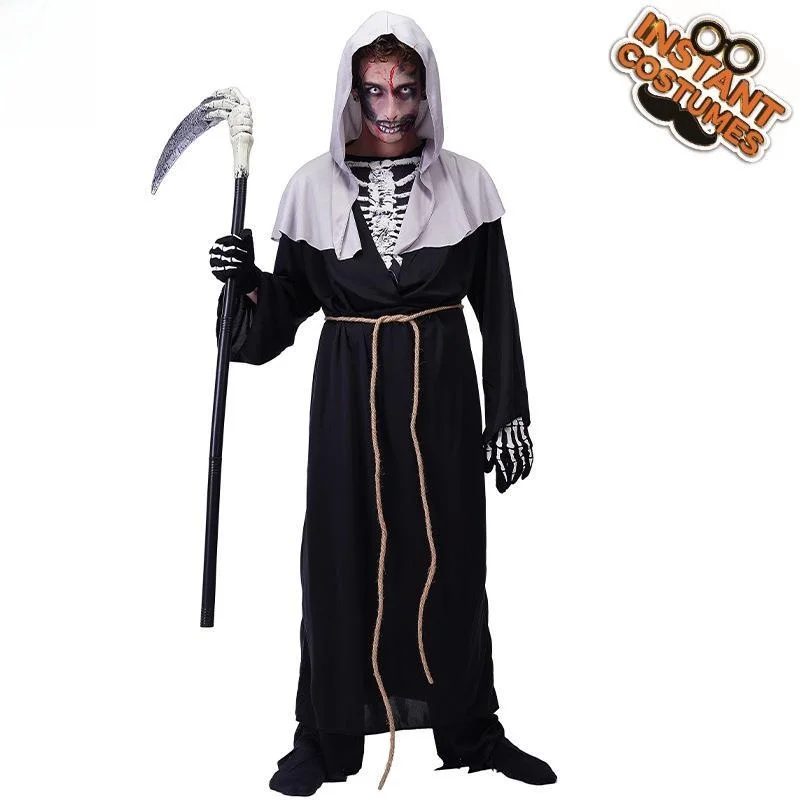 

Хэллоуин для взрослых и мужчин, Бог Смерти, призрачная кость, ролевая игра, костюм для выступления на сцене, косплей, платье из искусственного материала, КТВ