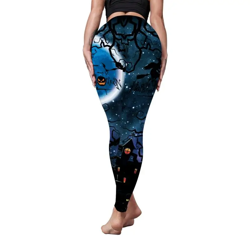 Nadanbao Leggings mit Spinnennetz-Skelett-Print, Halloween-Party, Damenhose, Sommerhose mit mittlerer Taille, weibliche Fitness-Sportstrumpfhose – Detail 33