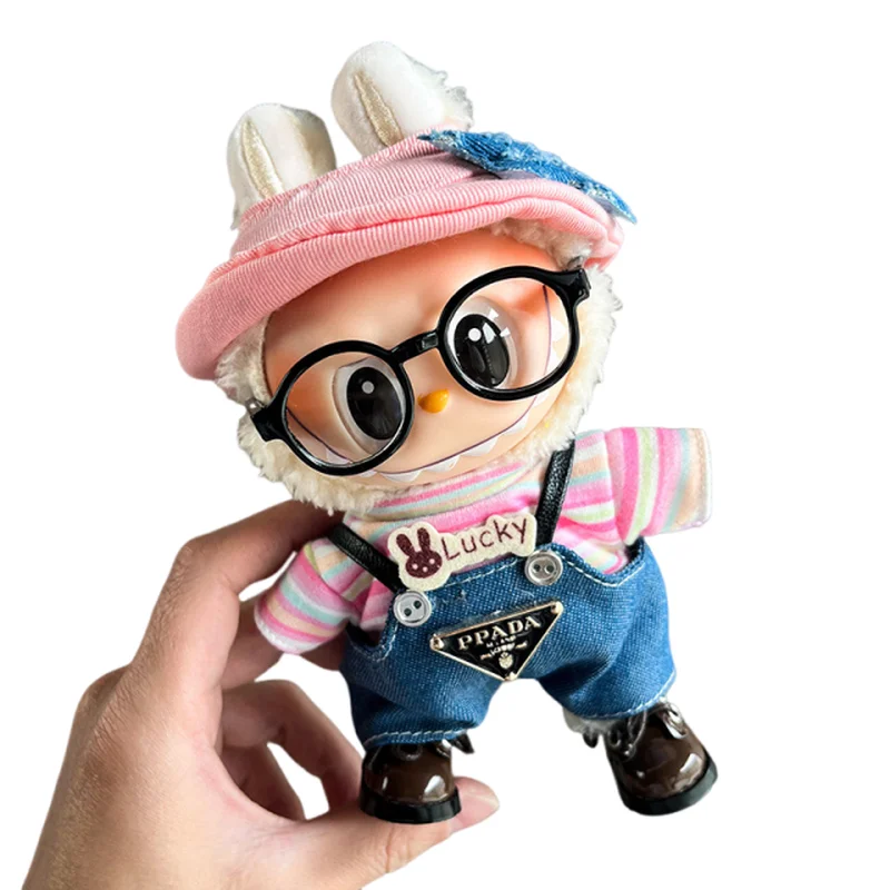 Labubu Blind Box Hängende Puppenkleidung Set 17 cm Plüschtier Tragbares Kostüm Spielzeugfigur Sammlerstück Animation Derivativ