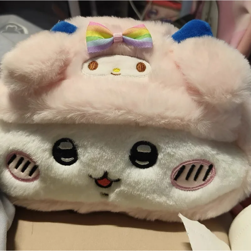 

New Cute Fuzzy Plush Pencil Case Large Capacity Cartoon Stationery Pouch For Middle High School Students Desktop Decoration Gif