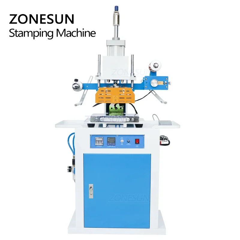 Zonesun-空気圧ホットフォイルスタンピングマシン、レザーロゴエンボス加工、折り目付け機、化粧品ヒートプレス、ZS-819C, 150x230mm