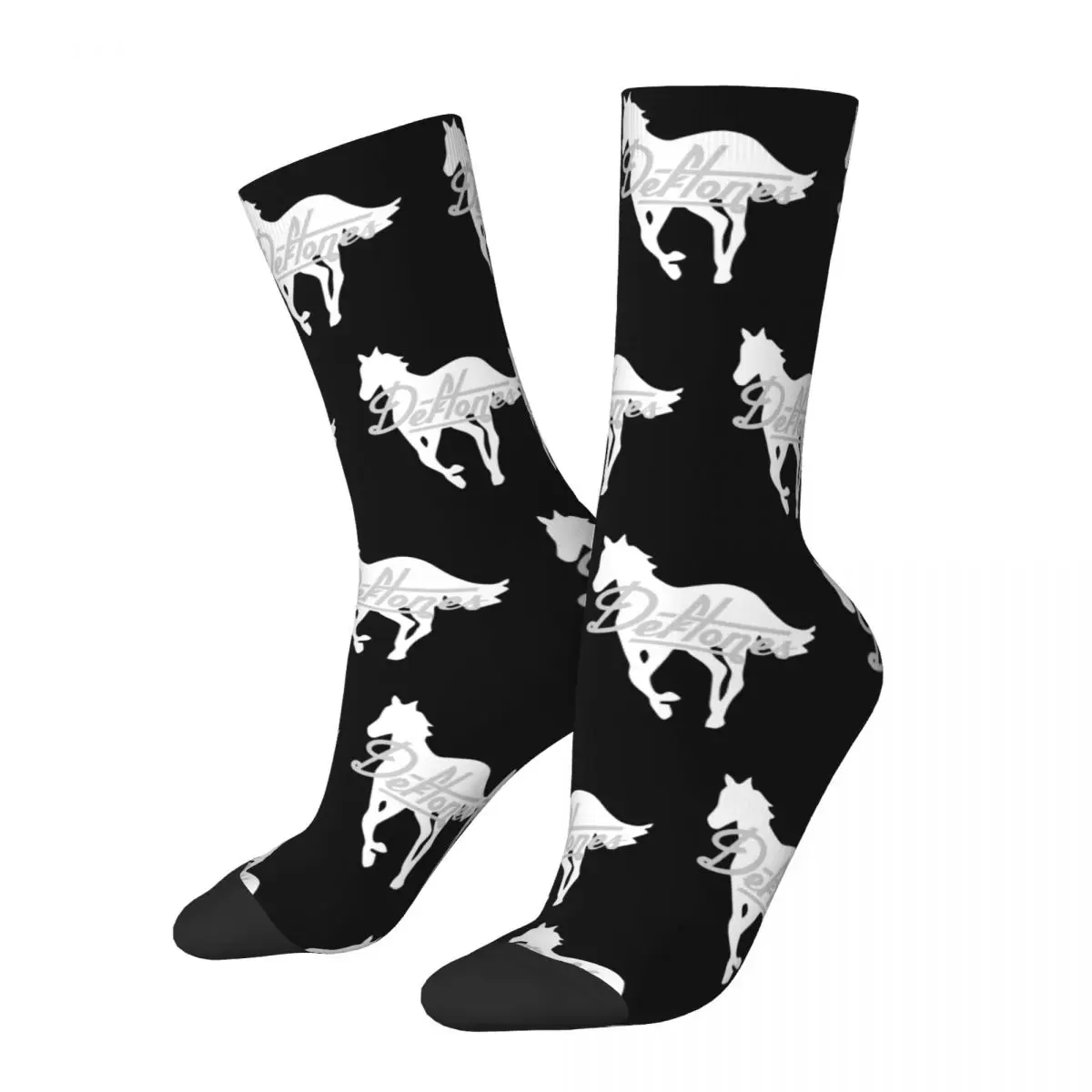 Deftones Heavy Metal Band Tour Socks Super Soft Happy White Running Horse Pony Socks novità Merch Middle TubeSocks regalo incredibile