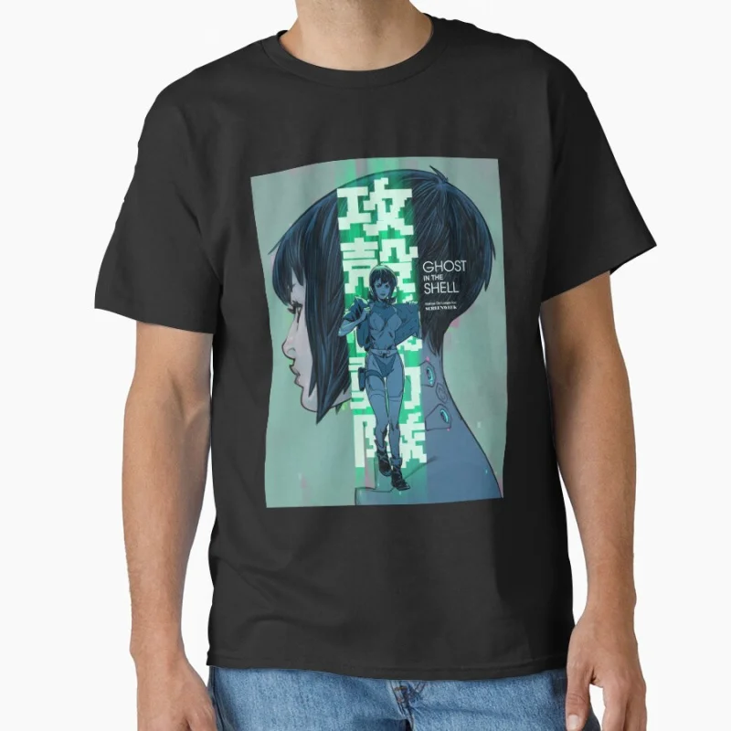 

Ghost In The Shell Anime T Shirt Cyberpunk Major Motoko Graphic Tee Sci-Fi Aesthetic Y2K clothes 0723 Large size Tops