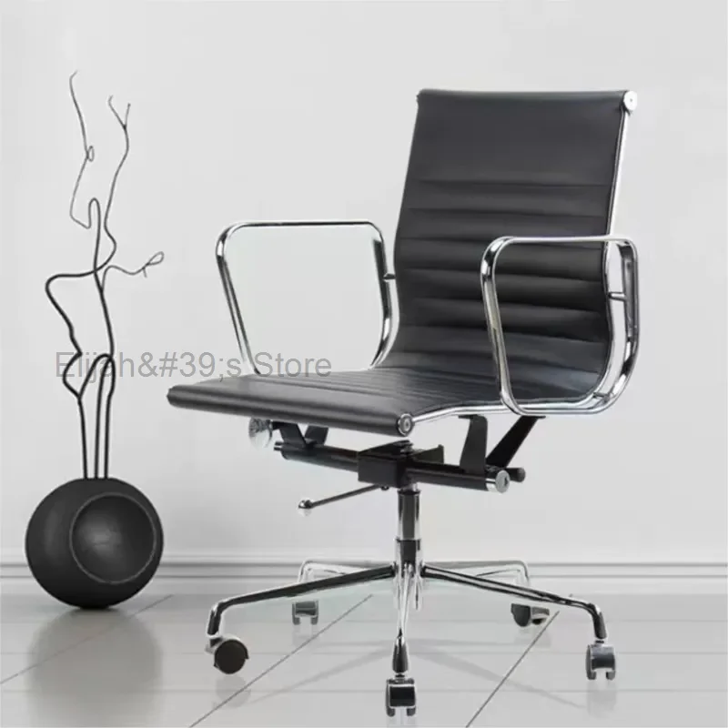 

Home Comfortable Lift Computer Chair Rotatable Cowhide Ergonomic Conference Room Office Chair Leisure Lounge Chair Dropshipping