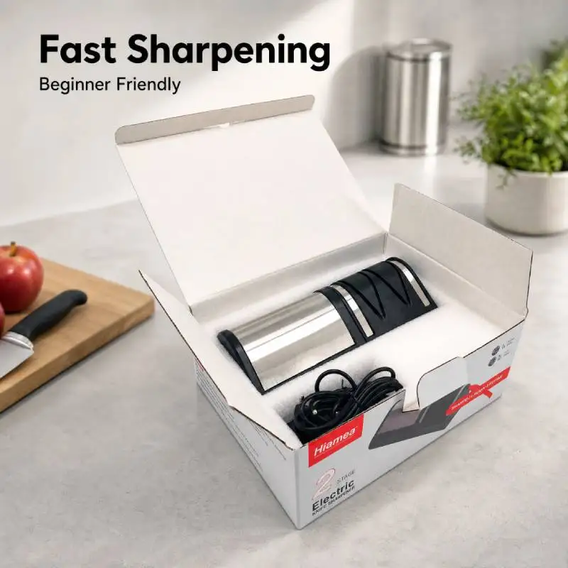 

Easy to Use Kitchen Knife Sharpener Adjustable Angle Whetstone for All Knives & Scissors