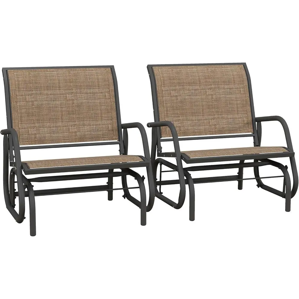 

2-Seat Light Brown Porch Swing with Metal Frame and Mesh Fabric, Ideal for Outdoor Relaxation