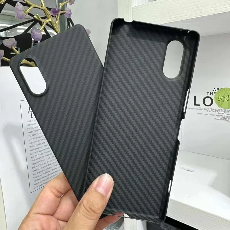 

JIT Case for Sony Xperia 5 V 5V 5th Real Carbon Fiber Aramid Anti-explosion Mobile Phone Protective Cover Protection Shell