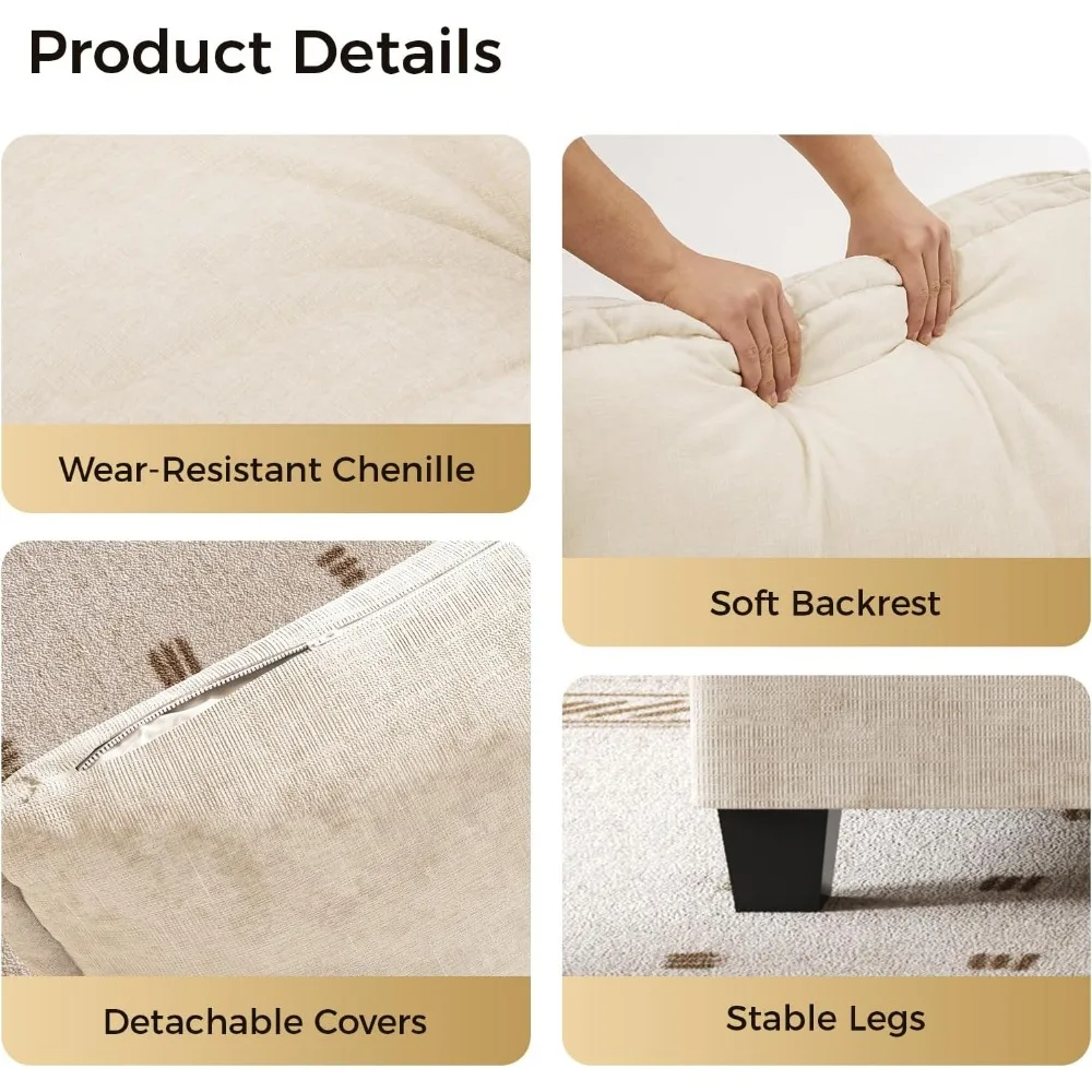 أريكة حديثة بمقعدين من الشنيل مع مسند لغرفة المعيشة والشقق #5