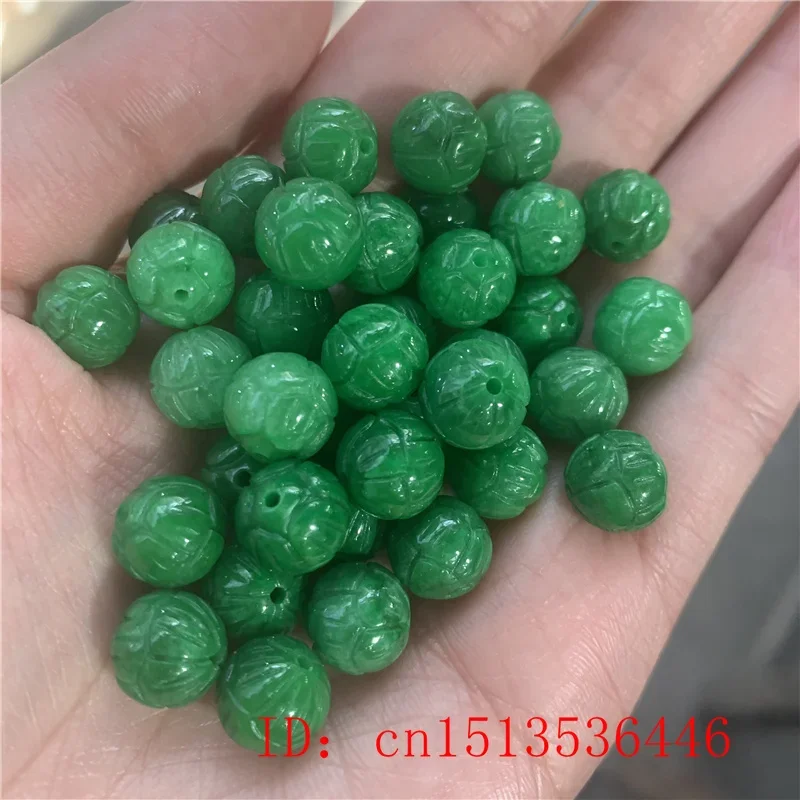 

5pc Natural A Green Jade Lotus Beads DIY Bracelet Bangle Charm Jadeite Jewellery Fashion Accessories Amulet Gifts for Women Men