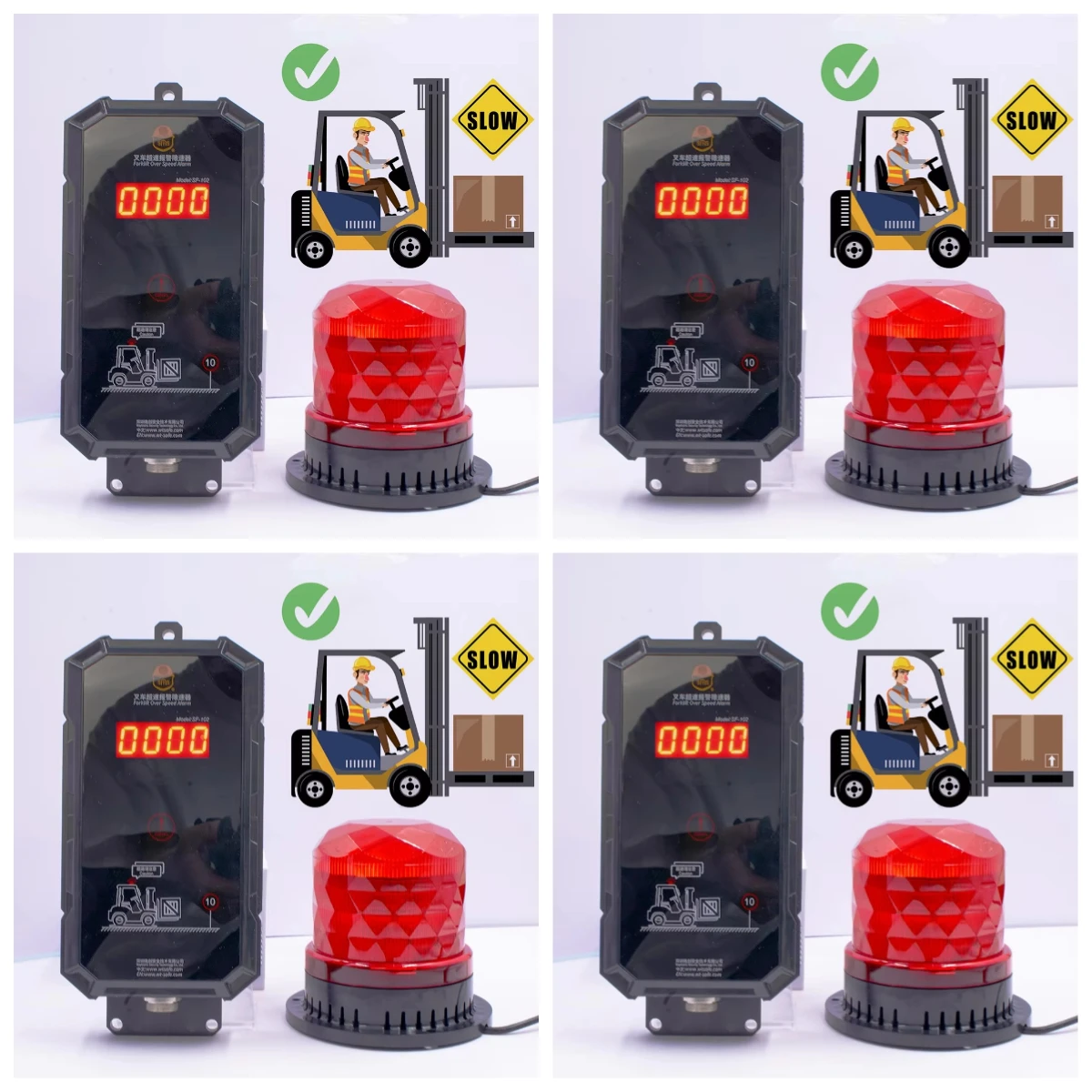 

Forklift Overspeed Alarm System with Safe Driving Speed Limiting and Control